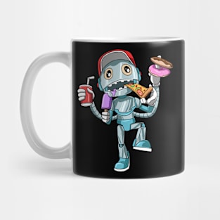 Kids Birthday Funny Robot Unhealthy Food Bday Party Mug